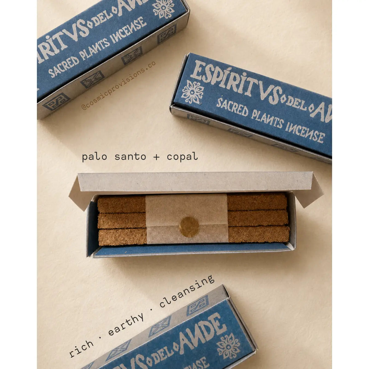 PALO SANTO + COPAL INCENSE BARS - ESPÍRITUS DEL ANDE